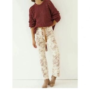 Anthropologie Pilcro and Letterpress High-Rise Floral Trousers